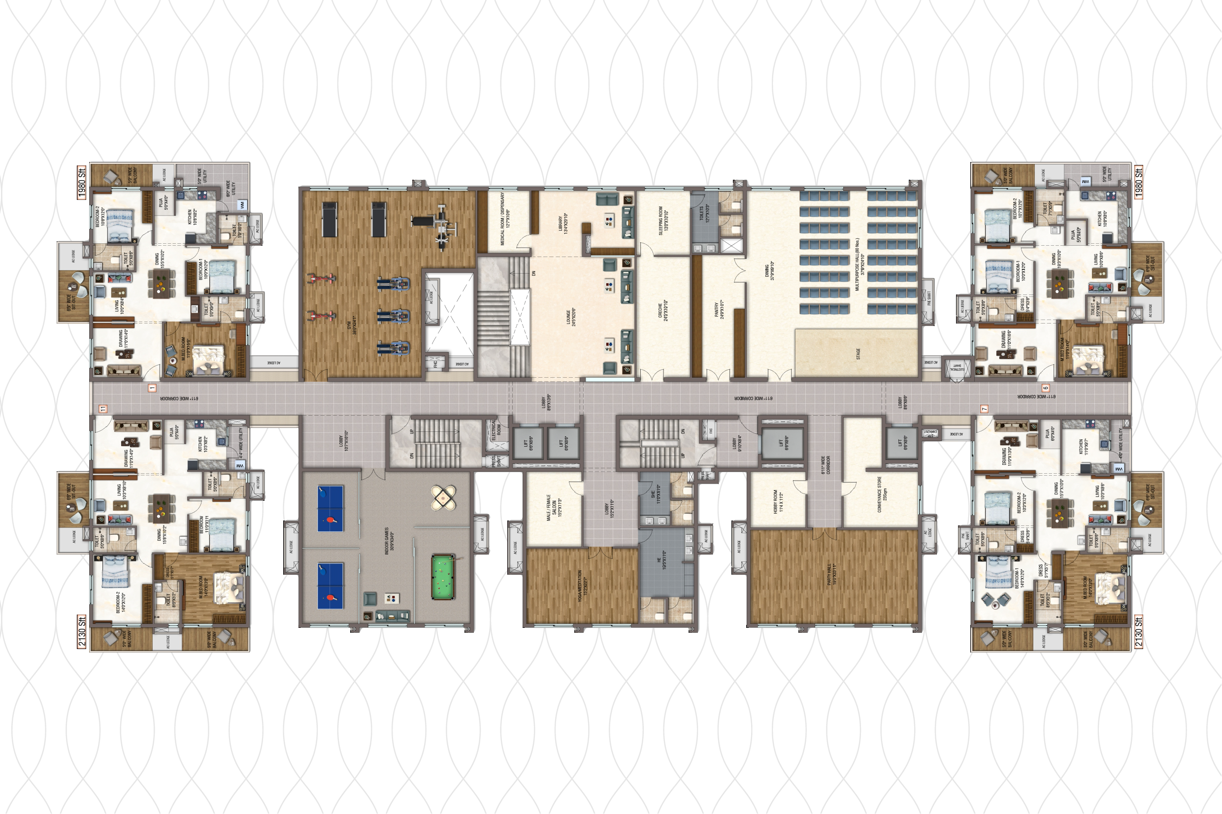 Floor Plan for Tower 2